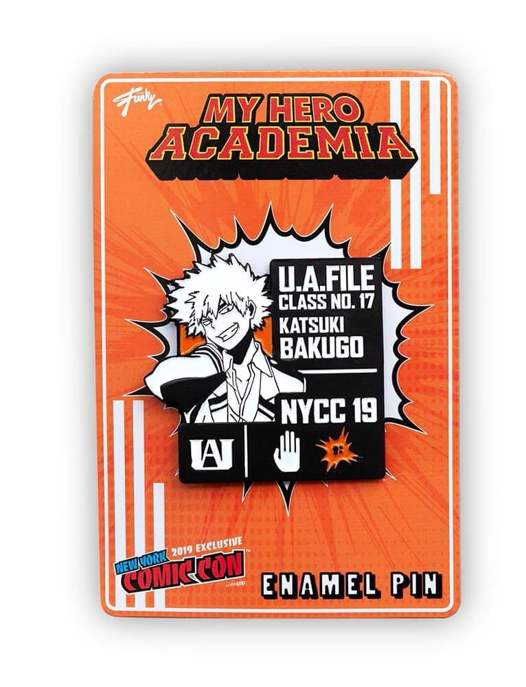 Fury MY HERO ACADEMIA U.A. FILE CLASS NO. 17 KATSUKI BAKUGO NYCC 19 2019 EXCLUSIVE NEW YORK COMIC CON ENAMEL PIN