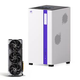 NIMO - AI NAS Agentic Computer Mini PC AMD Ryzen 7 PRO 8845HS, Nvidia RTX 5080 GPU132TB ZFS Hybrid Storage Dual 10GbE - White