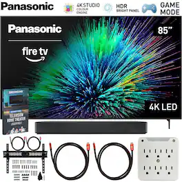Panasonic - 85" W70 Series LED 4K UHD Smart Fire TV (2025) with SKM1 2.0 Channel Compact Bluetooth Soundbar Bundle