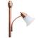 Alt View 13. Lalia Home - Torchiere 800lm Floor Lamp with Reading Light and Marble Glass Shades - Rose Gold/White Shade.