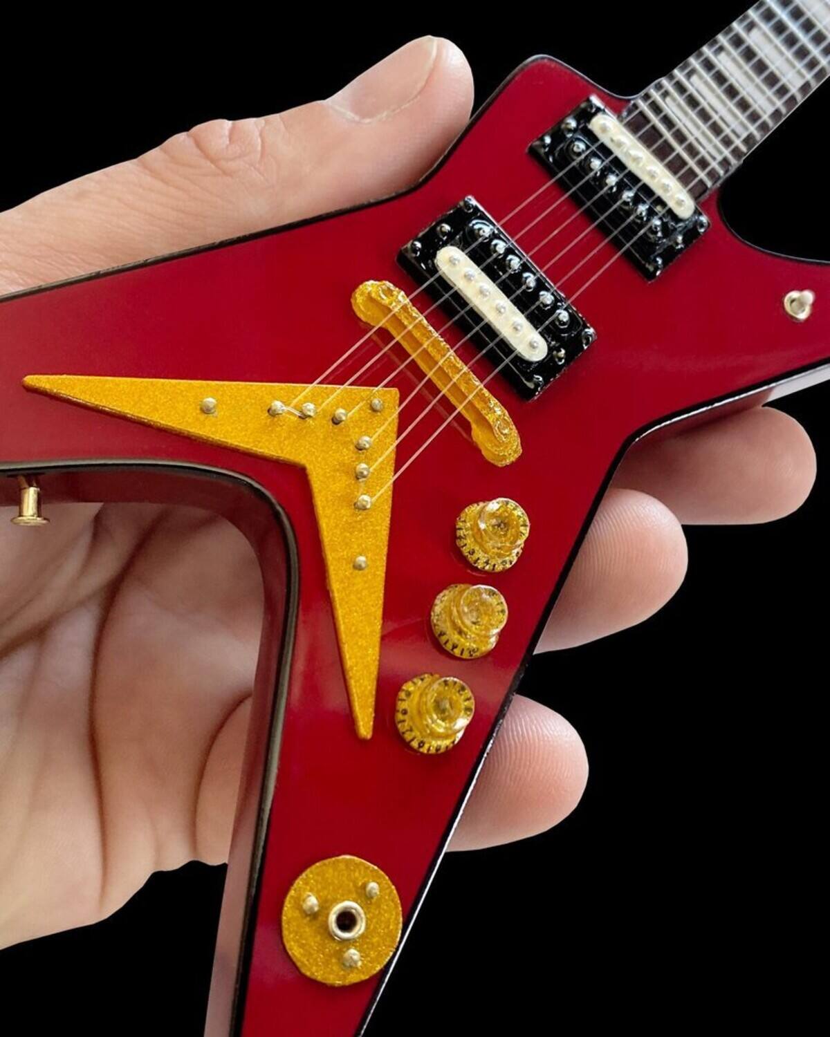 Alt View 1. Axe Heaven - Axe Heaven -Sammy Hagar - Vintage Red ML Mini Guitar Replica Collectible   - Collectibles - Multicolor.