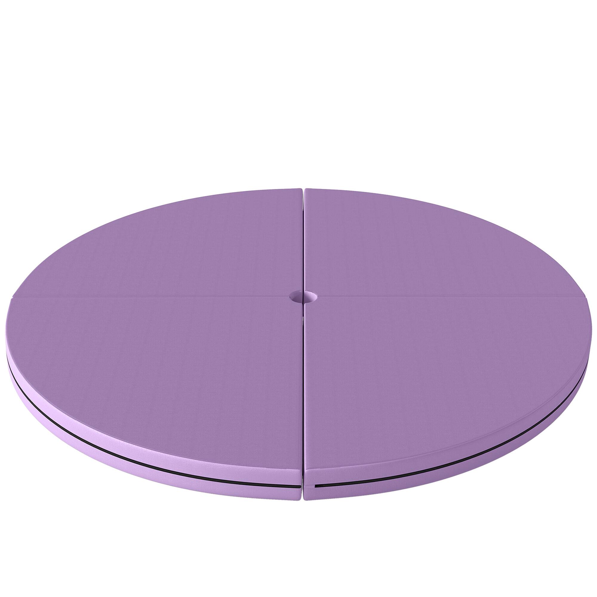 Front. Soozier - Dance Mat, 2"T x 5'W Folding Pole Crash Mat for Home, Lightweight and Foldable - Light Purple.