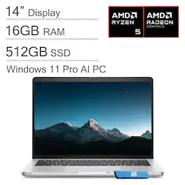 Dell - Pro 14 Plus 14" FHD+ Laptop - AMD Ryzen 5 Pro 230 - 16GB RAM - 512GB SSD - Backlit - Win 11Pro - International Version - Silver