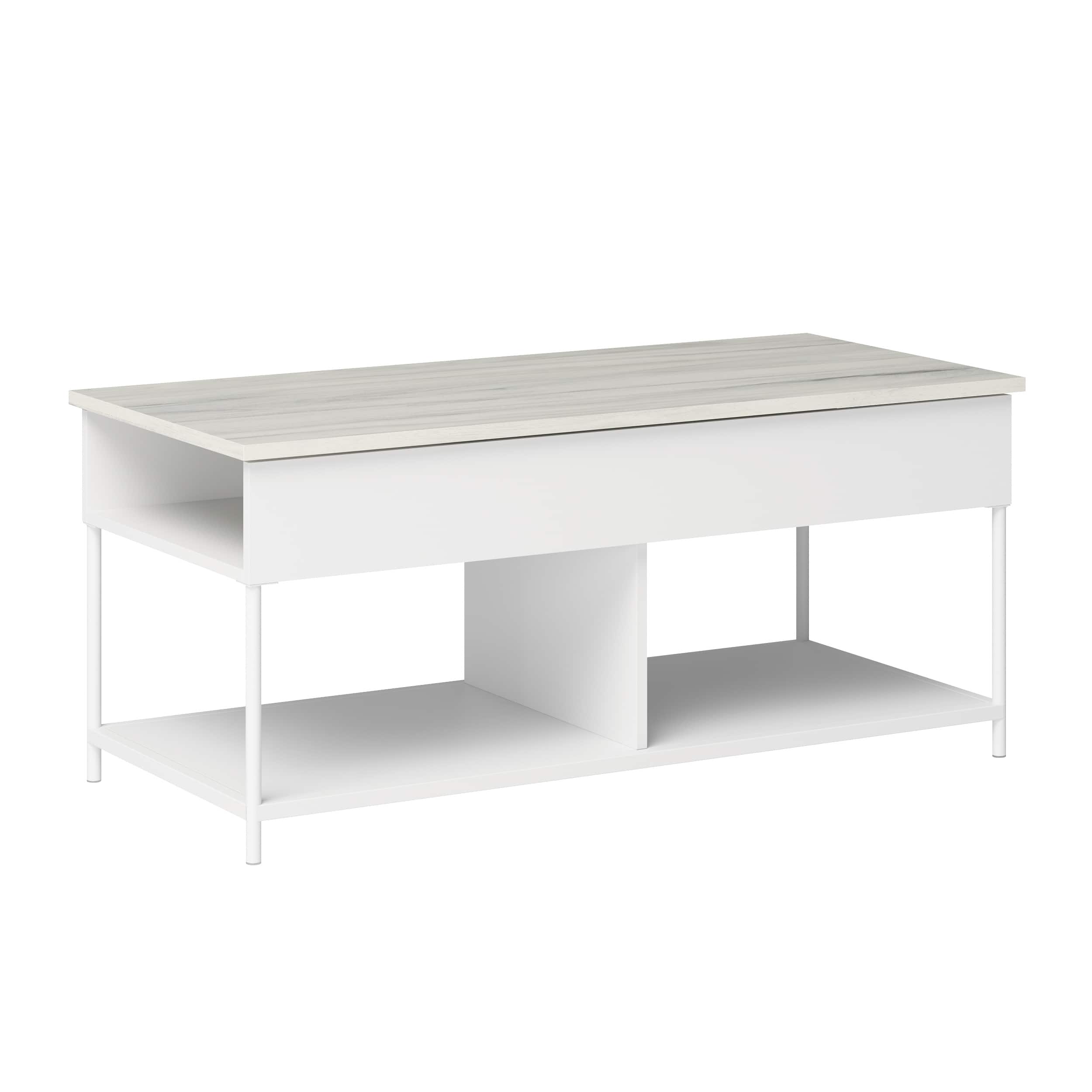 Front. Sauder - Boulevard Cafe Lift Top Coffee Table - White.