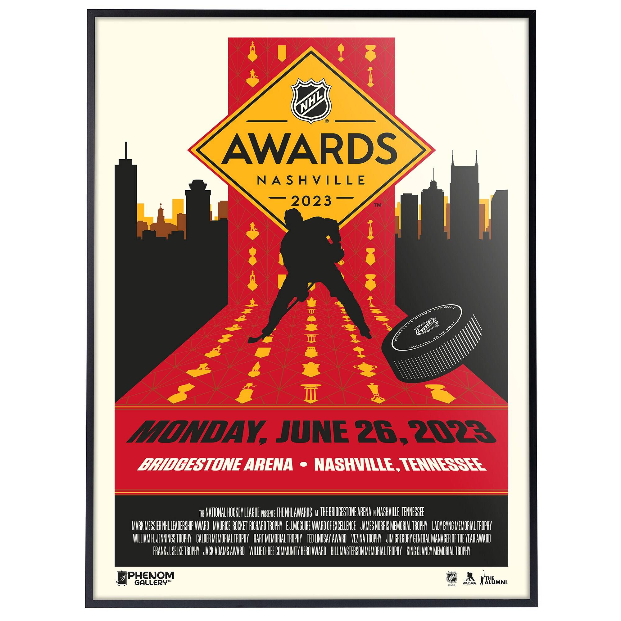 2023 NHL Awards 18" x 24" Deluxe Framed Serigraph
