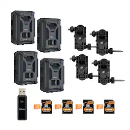 Spypoint - Force-24MP Non-Cellular Trail Camera (4 Pack) Bundle with Accessories