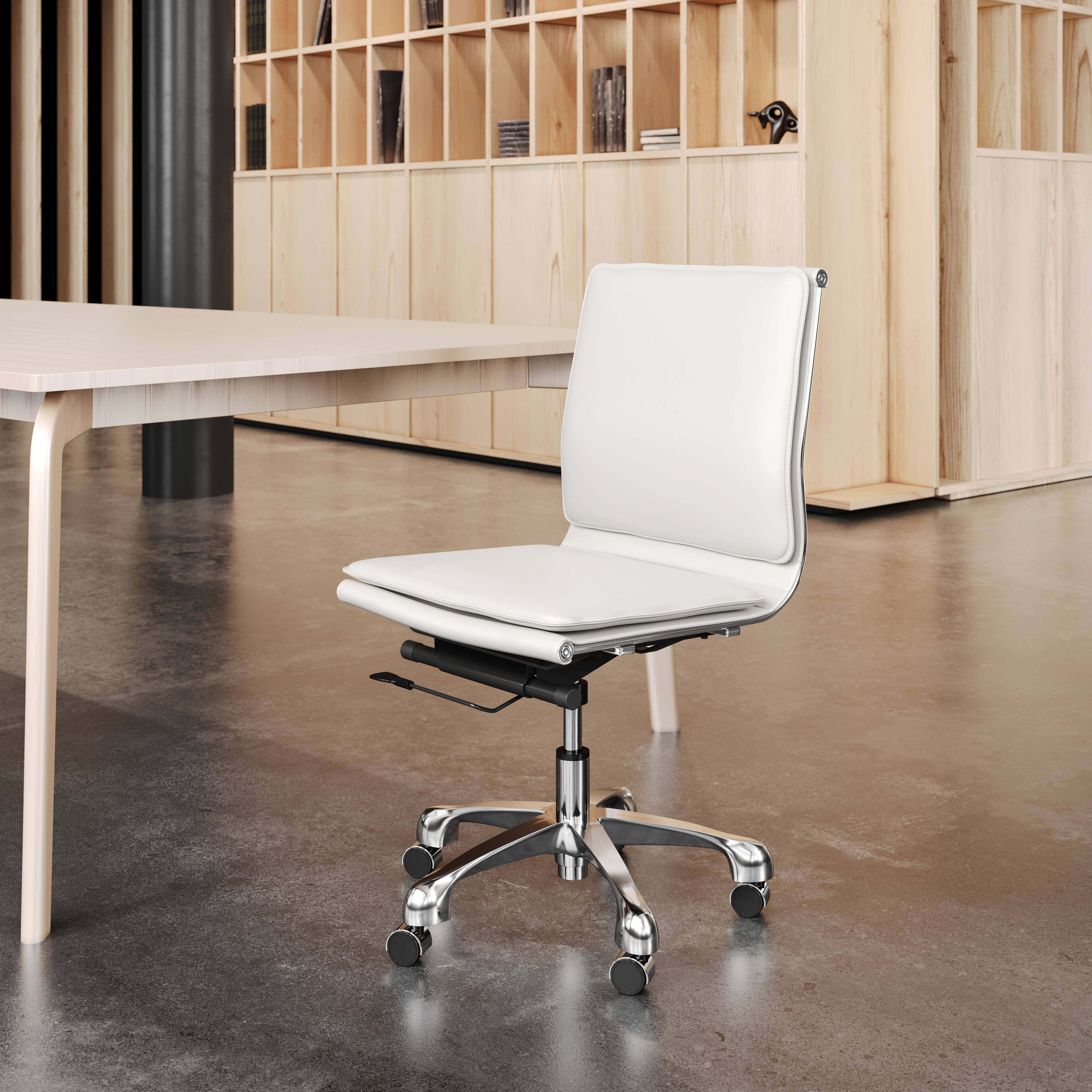 Angle. Hivvago - Lider Plus Armless Office Chair White - White.