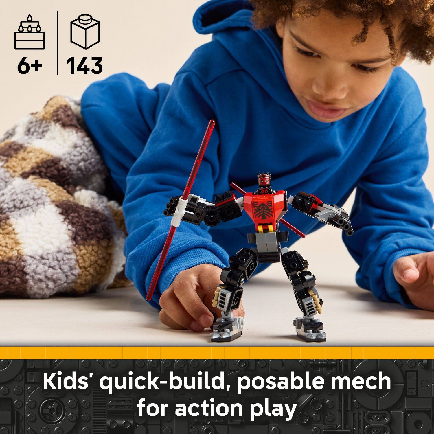 6+ 143 Kids' quick-build, posable mech for action play