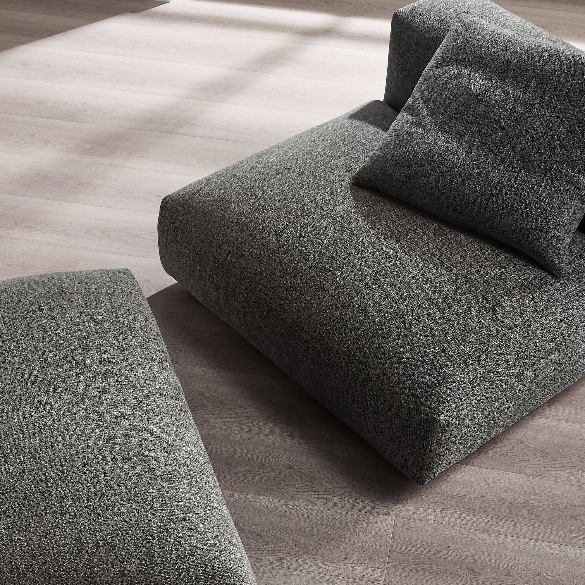 Alt View 9. Modway - Solace Modular Upholstered Fabric Armless Chair and Ottoman Set by Modway - Charcoal.