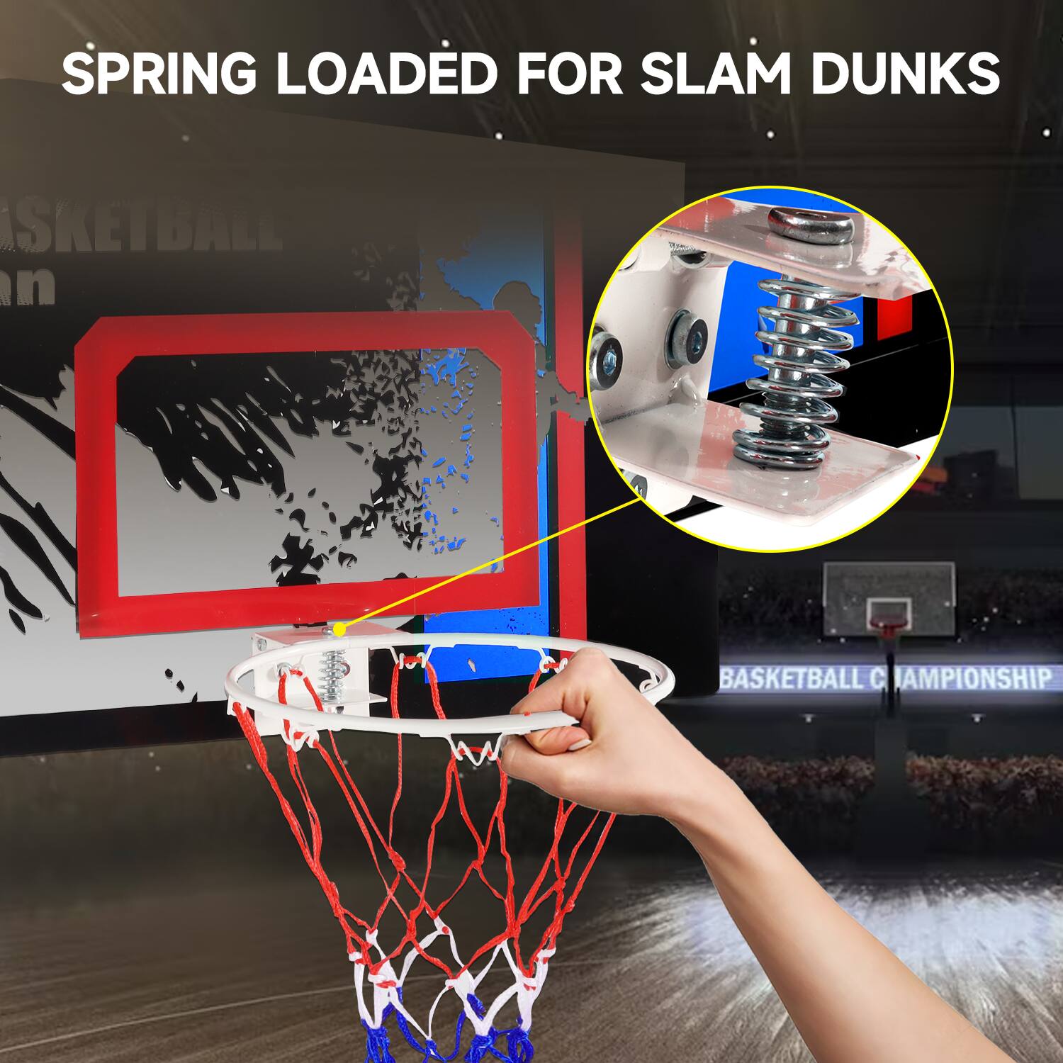 SPRING LOADED FOR SLAM DUNKS, BASKETBALL CHAMPIONSHIP