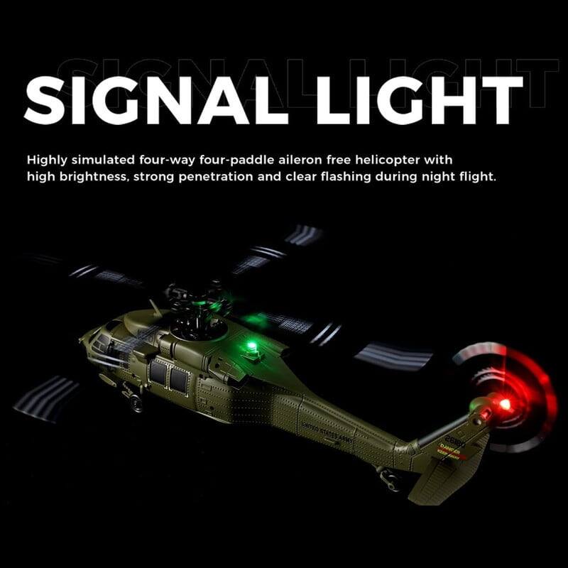 SIGNAL LIGHT

Highly simulated four-way four-paddle aileron free helicopter with high brightness, strong penetration and clear flashing during night flight.