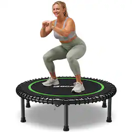 FED Fitness - BCAN 450LBS Foldable Mini Trampoline, 40"Adult Fitness Trampoline with Durable Bungees - Green