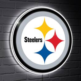 Evergreen Enterprises - Pittsburgh Steelers LED Team Logo Shaped Lighted Wall Sign - Multicolor