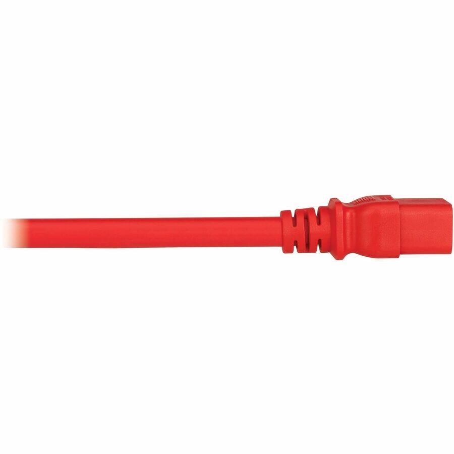 Alt View 3. Tripp Lite - PDU POWER CORDS C19 P-LOCK C20 HEAVY-DUTY 20A 12AWG 3FT RED 6 PACK - Red.