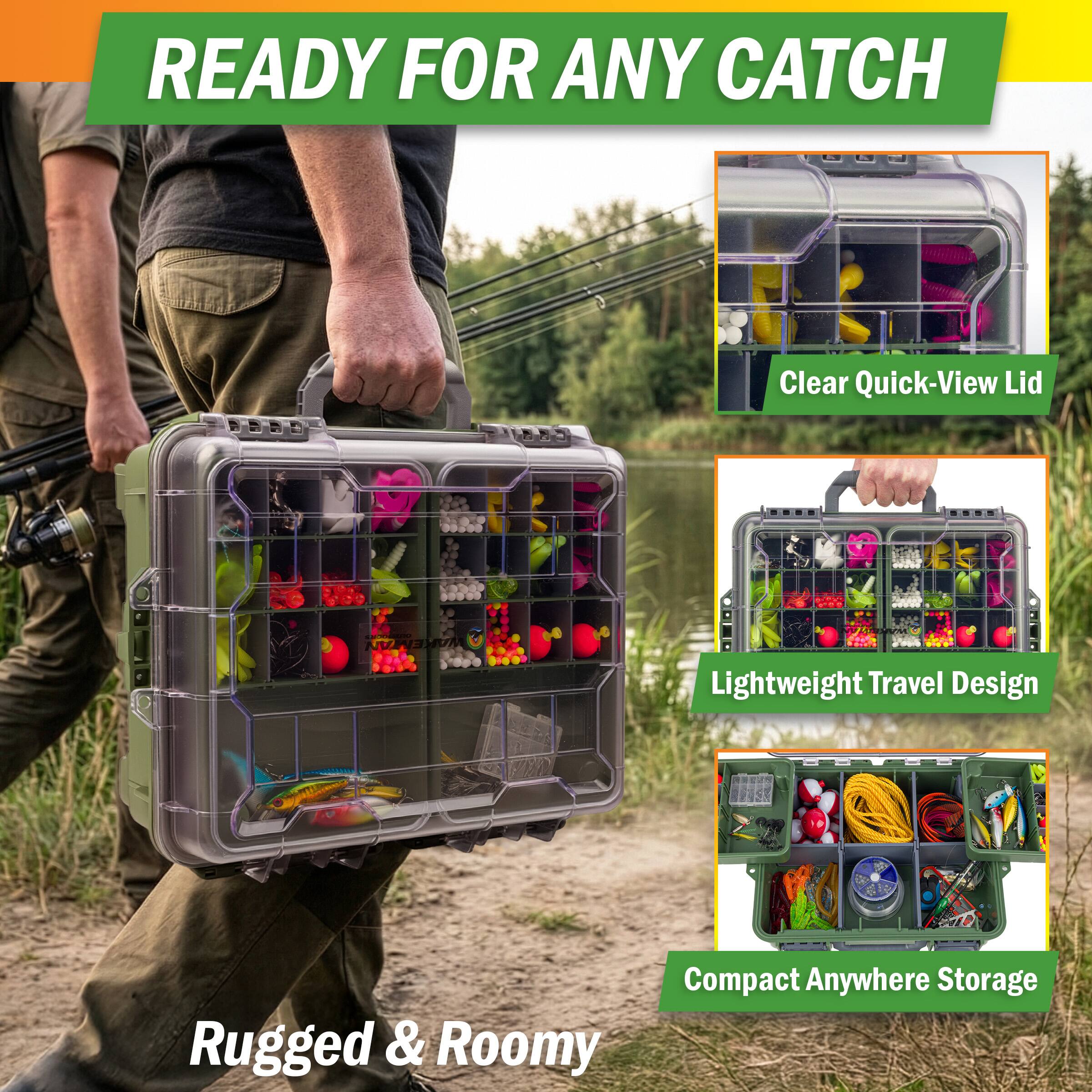 READY FOR ANY CATCH

- Clear Quick-View Lid
- Lightweight Travel Design
- Compact Anywhere Storage

Rugged & Roomy
