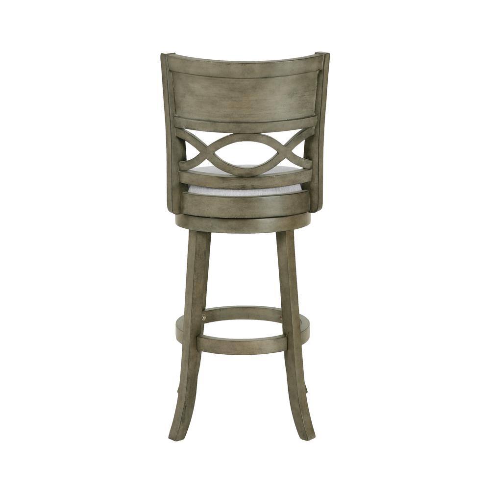Left. New Classic Furniture - Manchester 29" Solid Wood Bar Stool with Fabric Seat in Ant Gray - Gray.