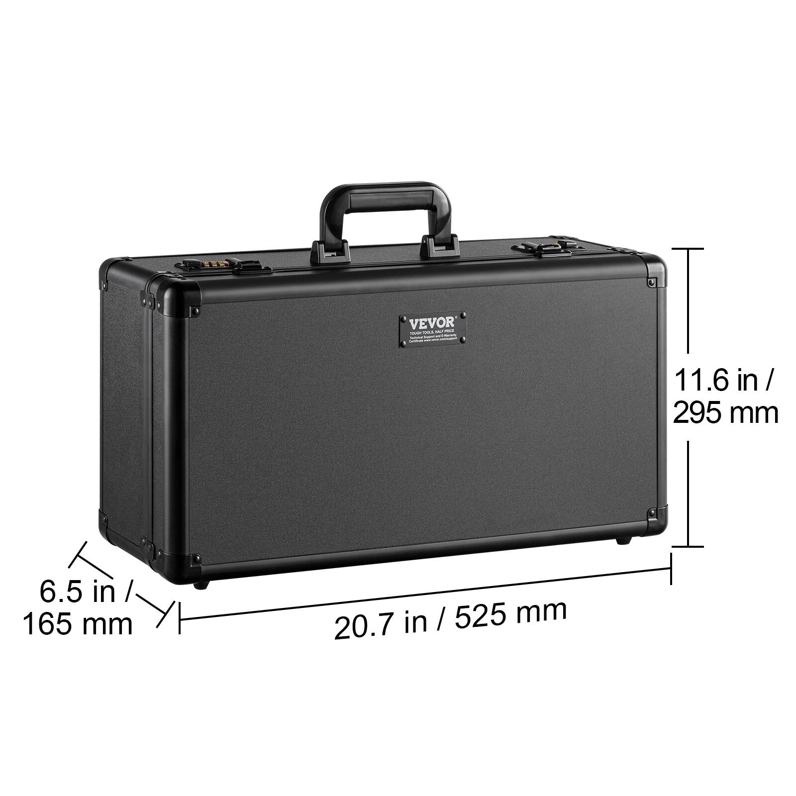 VEVOR

11.6 in / 295 mm

6.5 in / 165 mm

20.7 in / 525 mm