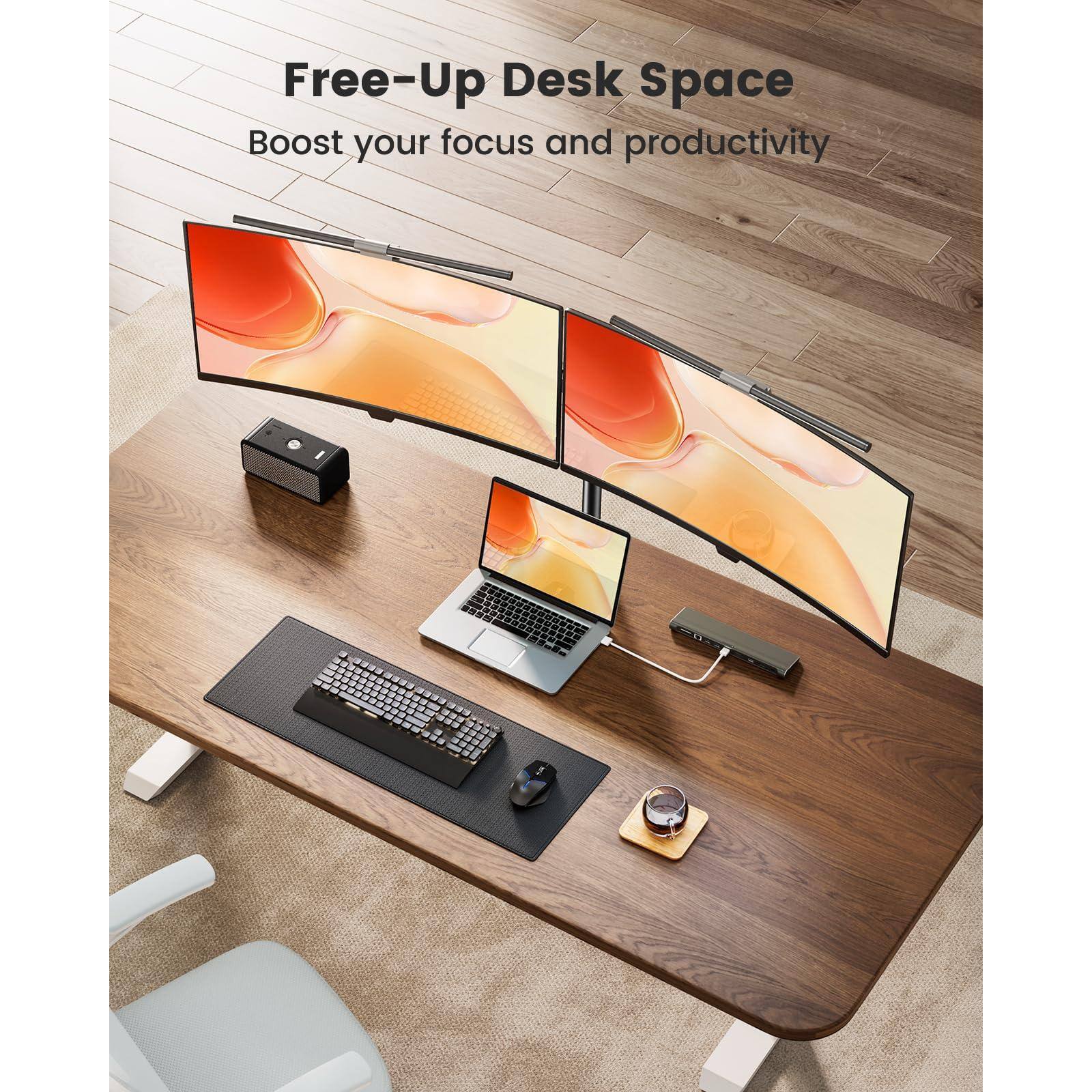 Free-Up Desk Space  
Boost your focus and productivity