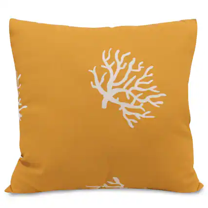 Front. Majestic Home - Pillow 20x20 Coral Yellow - Yellow.