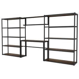 Fleximounts - Heavy-Duty Wide Garage Storage & Workstation System, Black (144.2 in. W x 71.1 in. H x 15.7 in. D) - Black