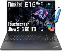 Lenovo - Upgraded - ThinkPad E16 Gen 2 16" WUXGA Touch AI Business Laptop - Core Ultra5 - 16GB RAM - 1TB SSD - Thunderbolt - Win 11Pro - Black Touchscreen