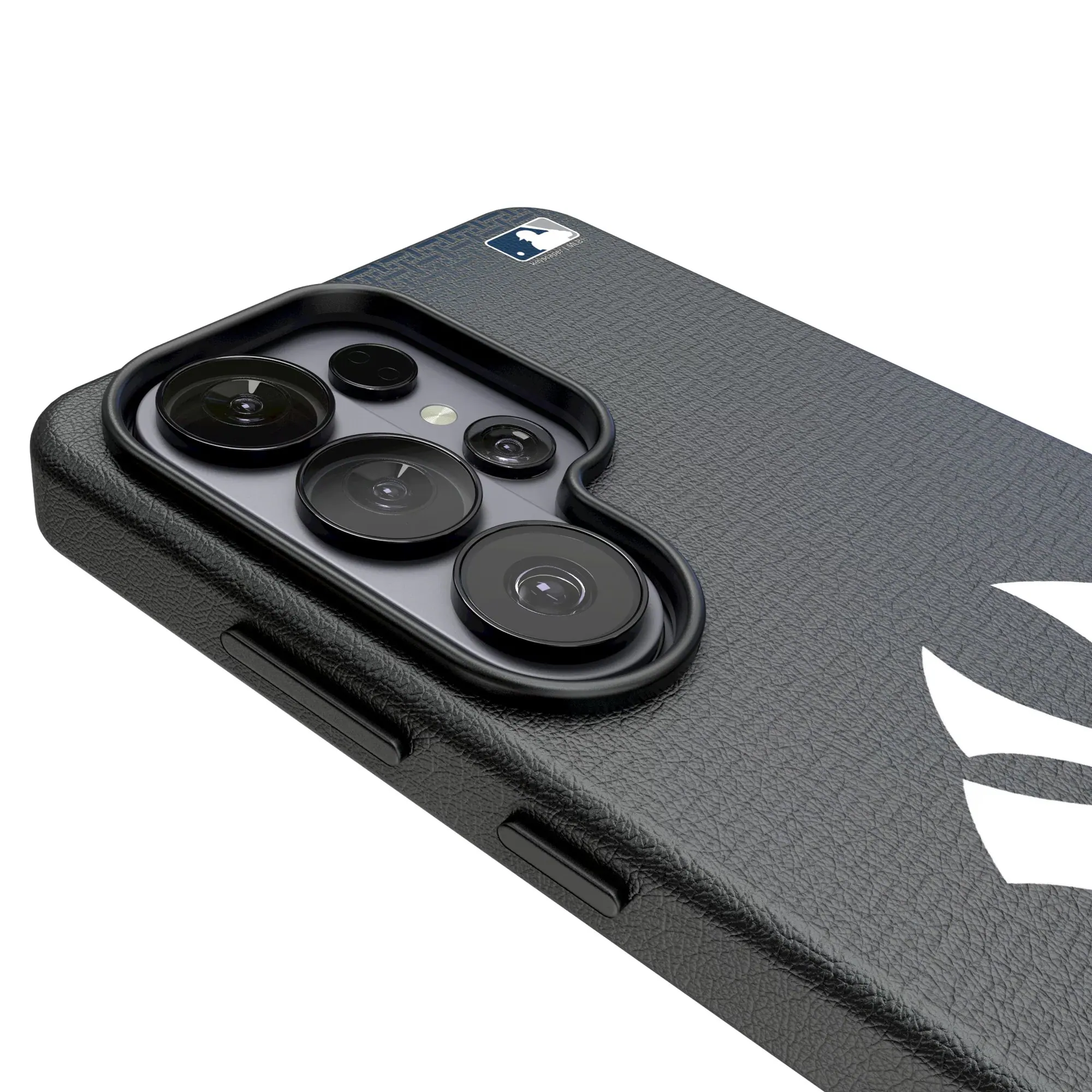 Alt View 2. Keyscaper - New York Yankees Linen Galaxy Magnetic Bump Case - S25 Ultra - Black.
