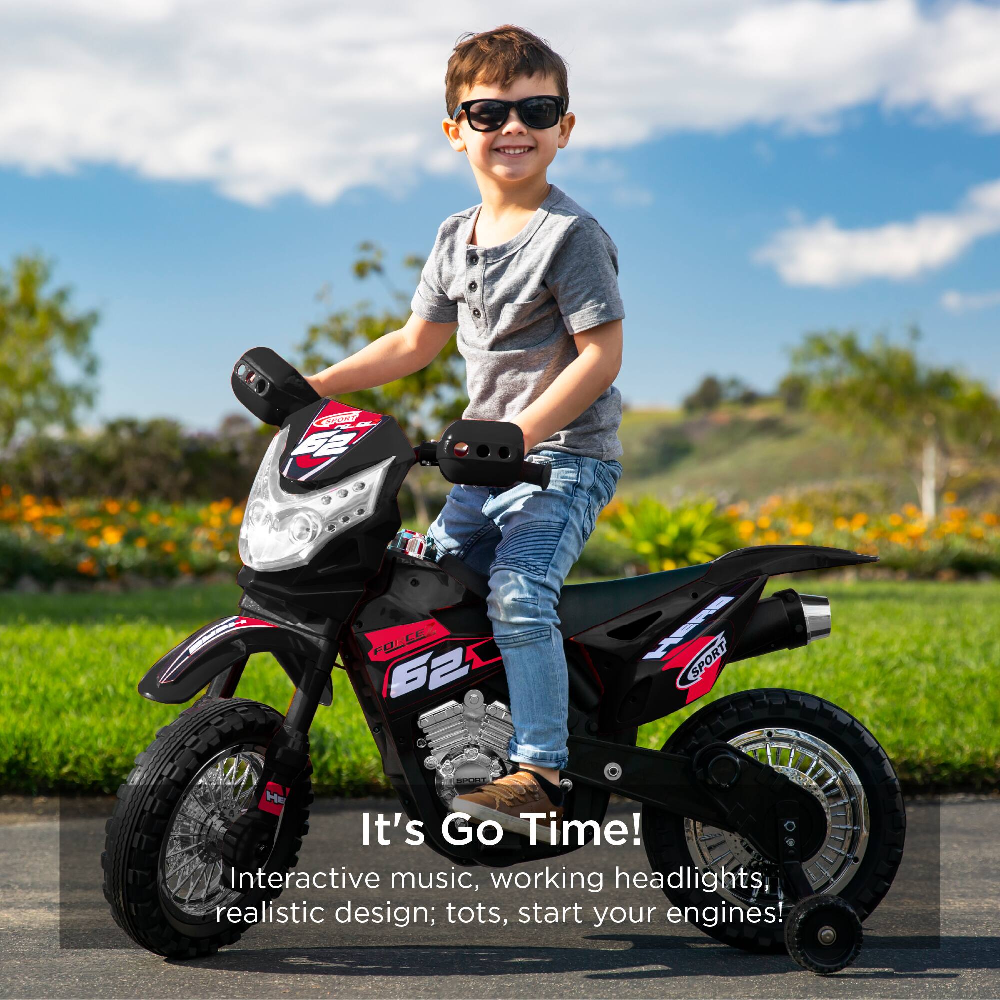 It's Go Time! Interactive music, working headlights, realistic design; tots, start your engines!