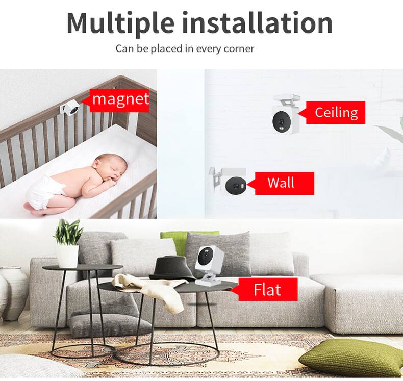 Multiple installation  
Can be placed in every corner

- magnet
- Ceiling
- Wall
- Flat