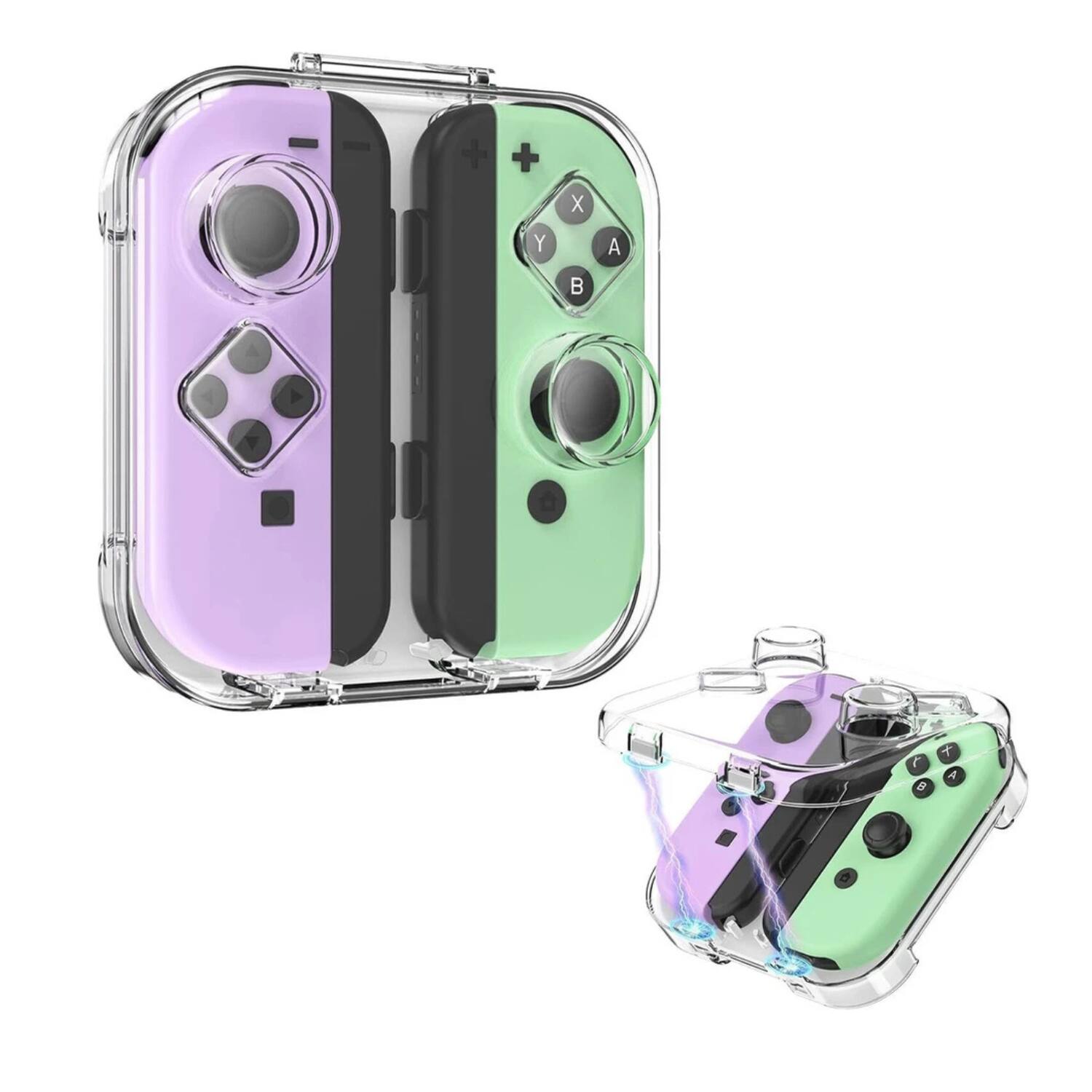 Front. Stock Preferred - Storage Case for Nintendo Switch Joy-Con - Clear - Clear.