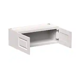 Boyel Living - 33-in W x 12-in H x 12-in D Shaker RTA Kitchen Wall Cabinet with Soft-Close Doors - Glacier White