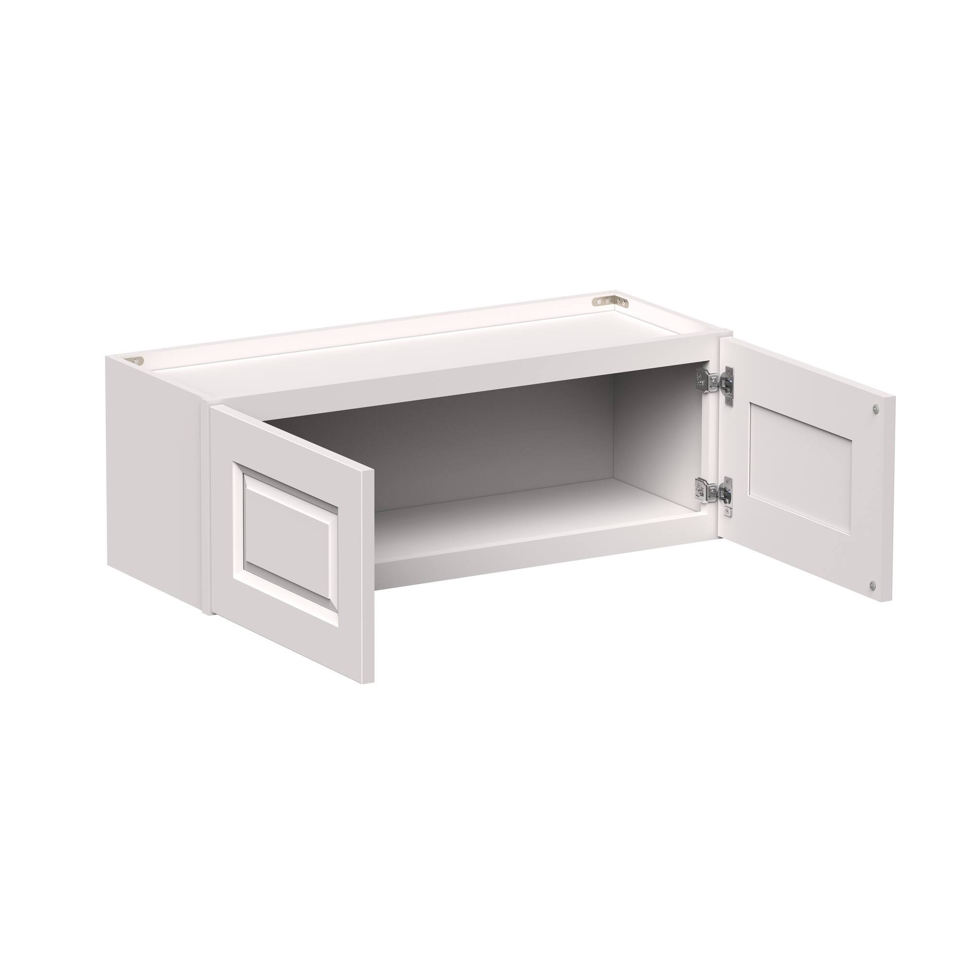 Front. Boyel Living - 33-in W x 12-in H x 12-in D Shaker RTA Kitchen Wall Cabinet with Soft-Close Doors - Glacier White.