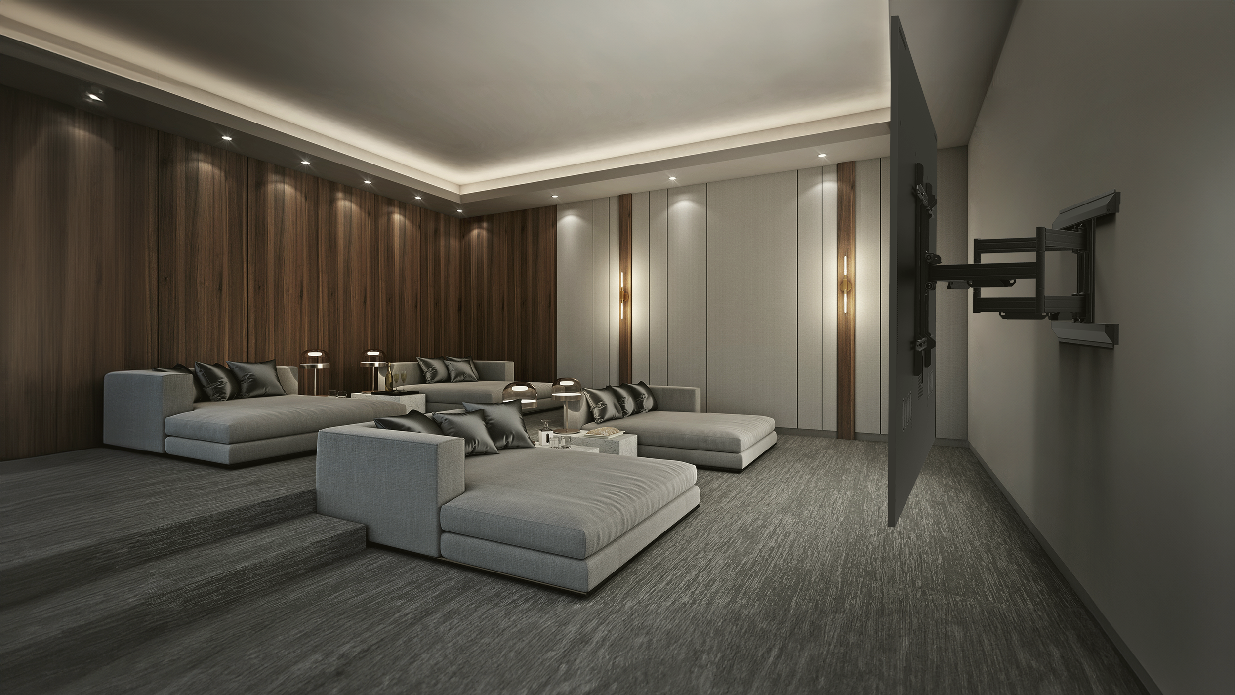 Alt View 6. Kanto - Pro Series Full Motion TV Wall Mount with Adjustable Offset for 55" - 120" TVs - Black.