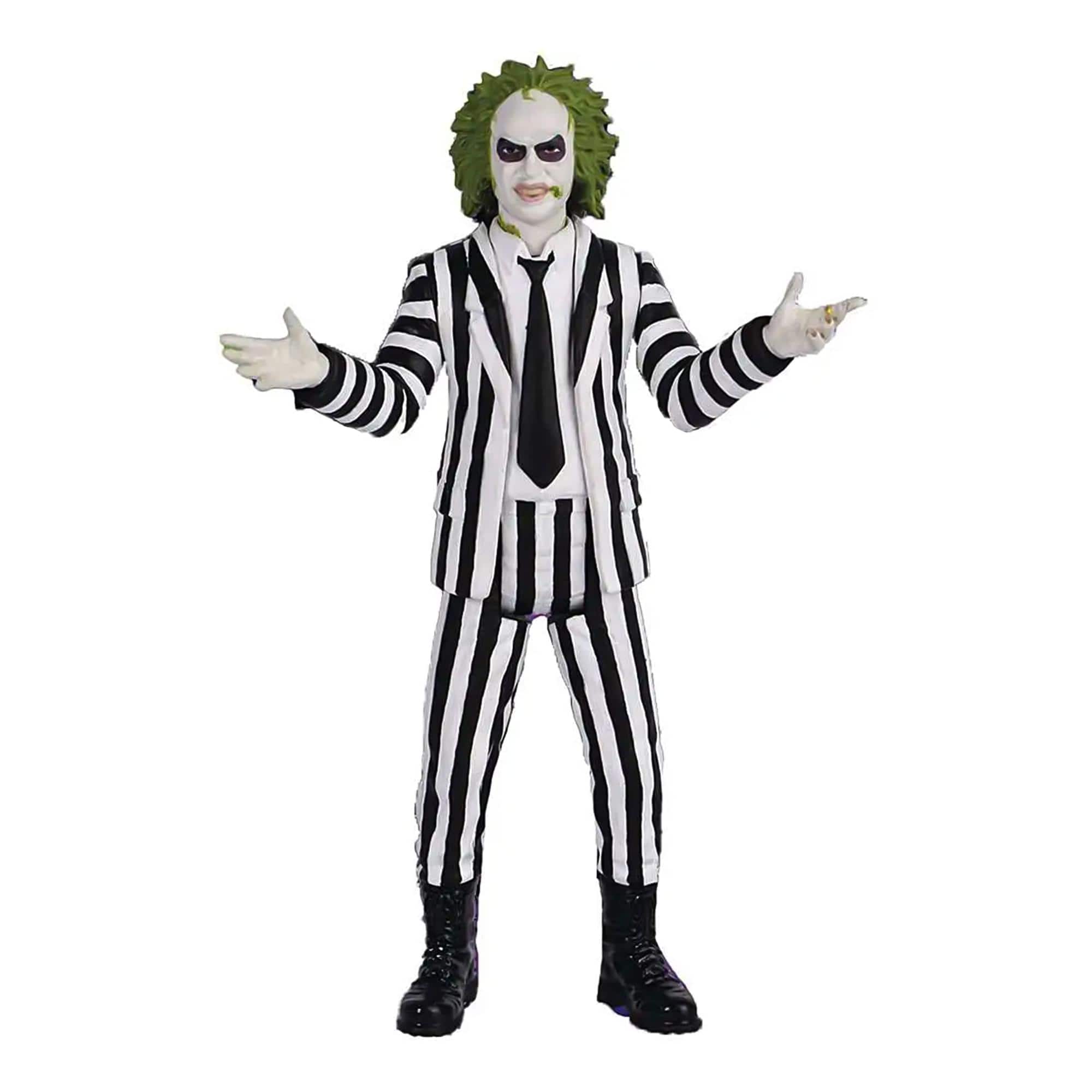 Mezco Toyz - Beetlejuice 5 Points Action Figure | Striped Suit - Multi-Colored