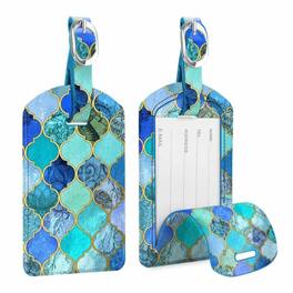 Kitcheniva - 2-Pack Luggage Tags with Privacy Shield Durable ID Labels for Bags & Suitcases - Cool Jade