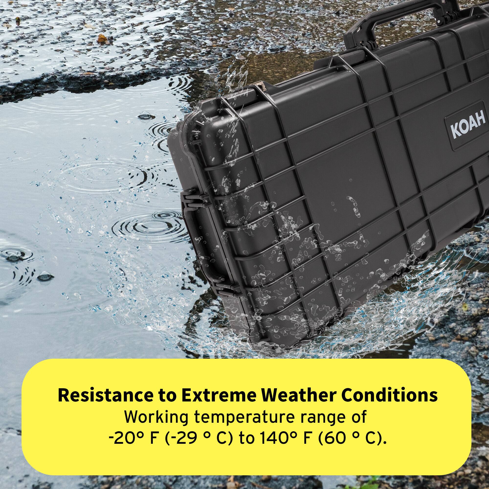 Resistance to Extreme Weather Conditions  
Working temperature range of -20°F (-29°C) to 140°F (60°C).