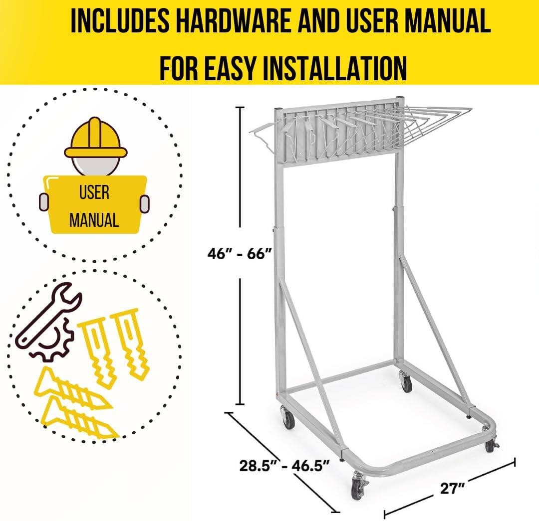 INCLUDES HARDWARE AND USER MANUAL FOR EASY INSTALLATION

USER MANUAL

46" - 66"

28.5" - 46.5"

27"