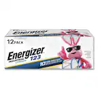 12 PACK Energizer 123
INDUSTRIAL LITHIUM
10 YEAR SHELF LIFE
10 ANS DE DURÉE DE VIE
ELN123 3V
LITHIUM BATTERIES
PILES LITHIUM
