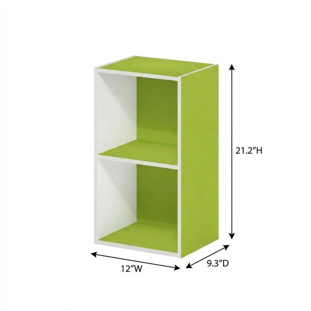 FurniFact - Storage solution with 2 open tiers, suitable for living room or office - Green/White price history on PriceWatchPro