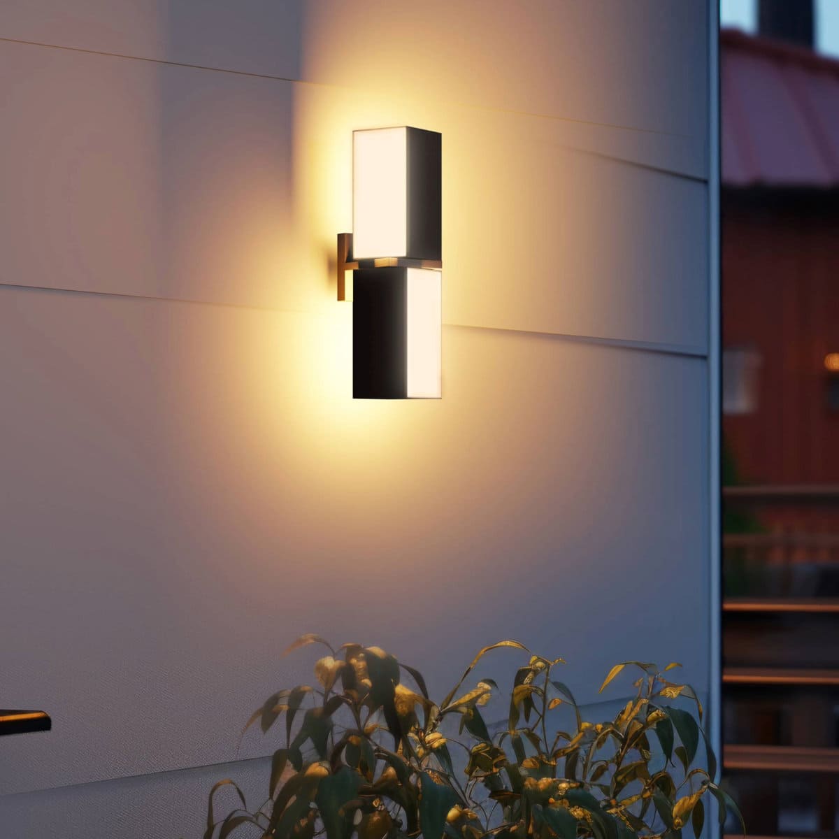 LEEKI - Modern LED Outdoor Wall Sconce with Rotating Heads – Adjustable Light Direction - Black