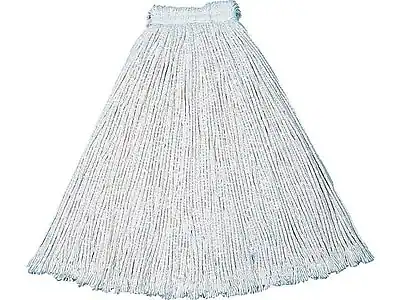 Front. RubberMaid - Value Pro Wet Mop Head, Headband - White.