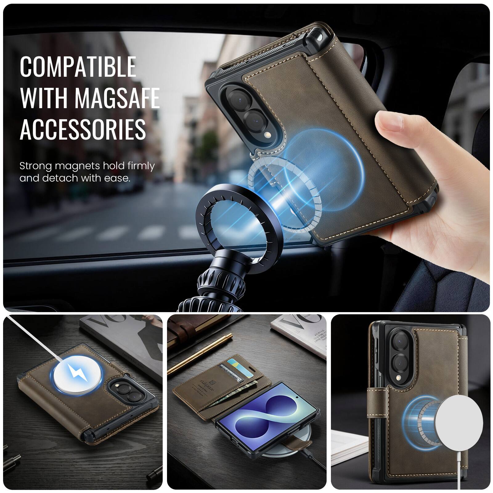 COMPATIBLE WITH MAGSAFE ACCESSORIES

Strong magnets hold firmly and detach with ease.