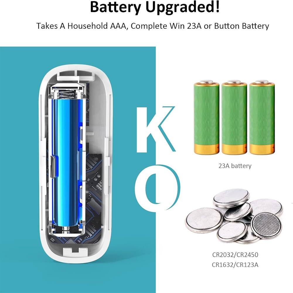Battery Upgraded!  
Takes A Household AAA, Complete Win 23A or Button Battery  

23A battery  

CR2032/CR2450  
CR1632/CR123A
