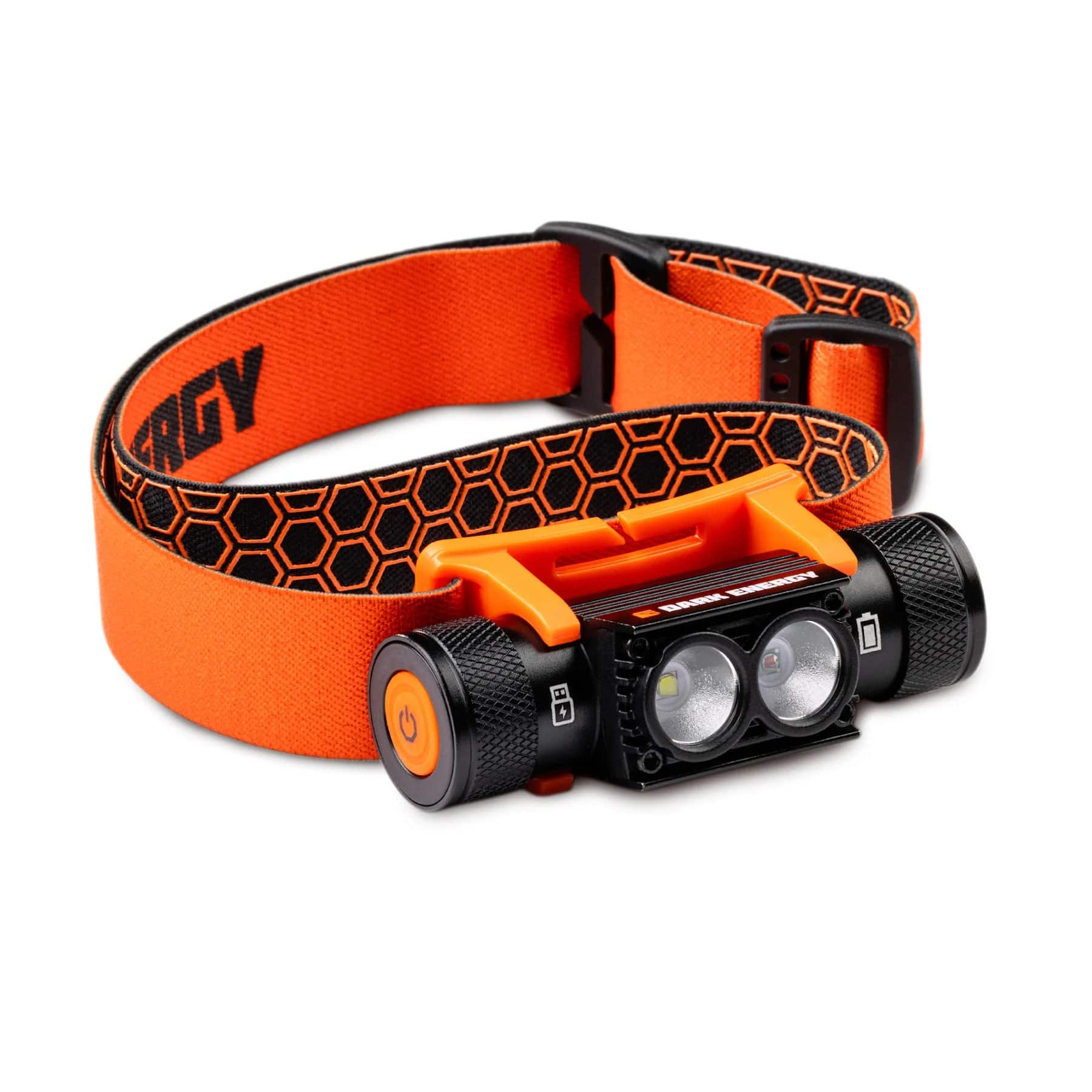 Dark Energy - Rechargeable LED Headlamp | 900 Lumens with White & Red Light | IP66 Water-Resistant with Adjustable Hex-Grip Strap - Hi-Vis Orange price history on PriceWatchPro