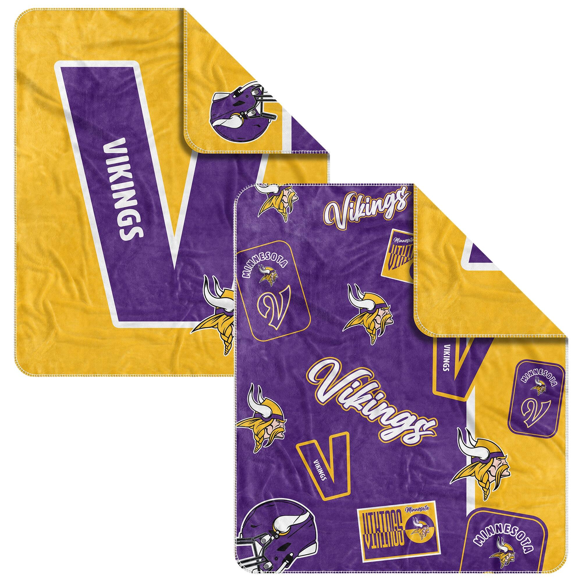 Logo Brands - Minnesota Vikings 50- x 60- Dream Weave Throw Blanket - Purple