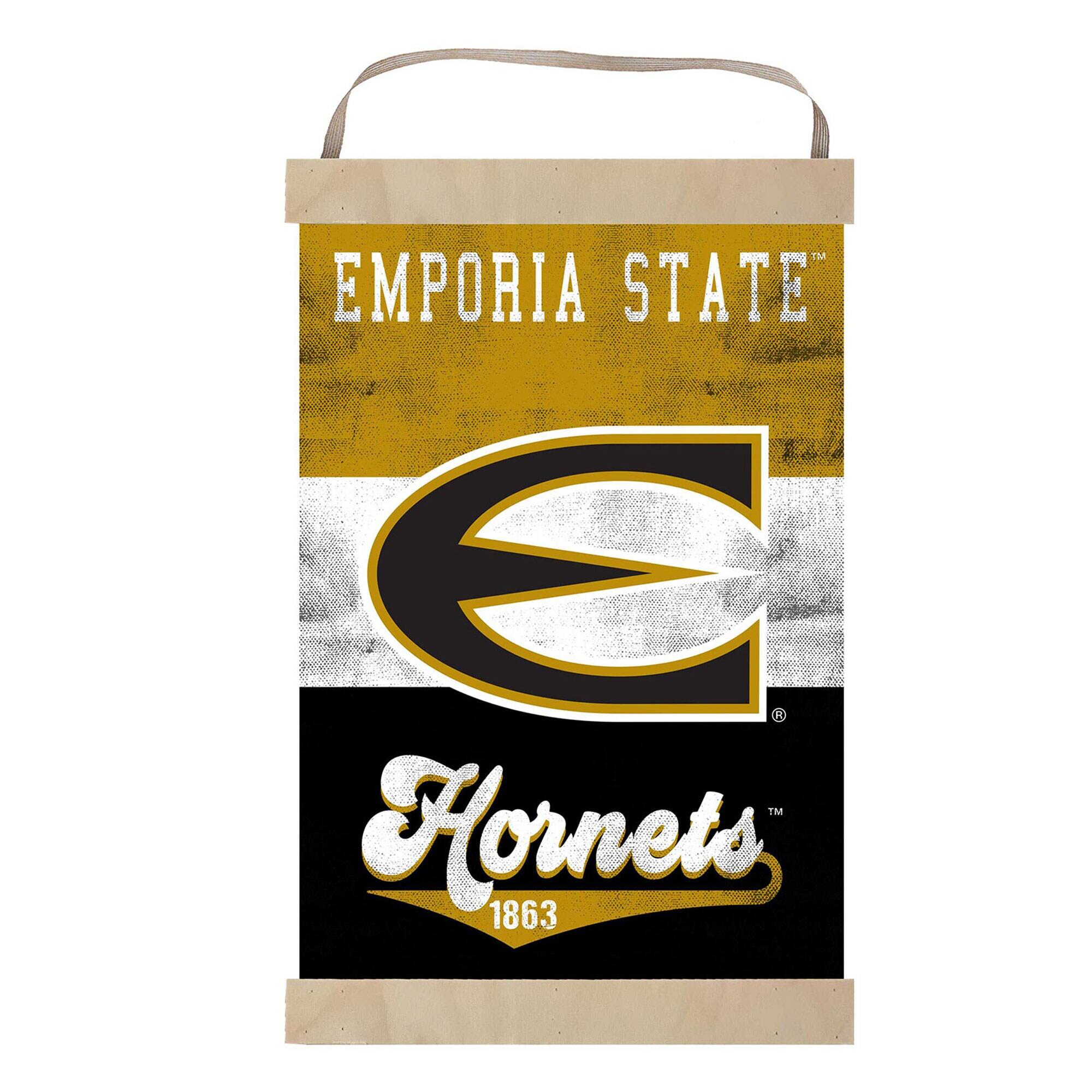 Emporia State Hornets Reversible Retro Logo Banner Sign