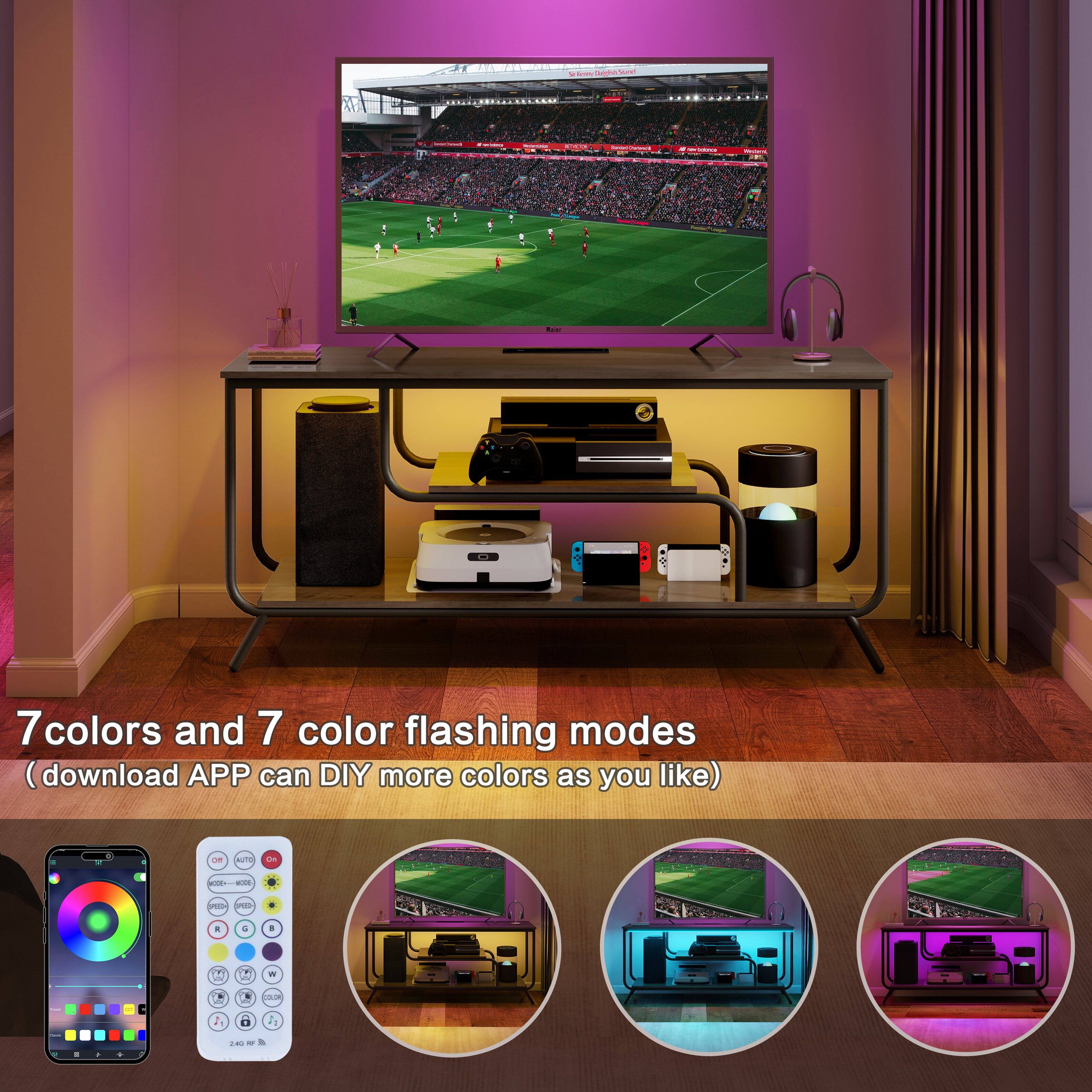 7 colors and 7 color flashing modes  
(download APP can DIY more colors as you like)