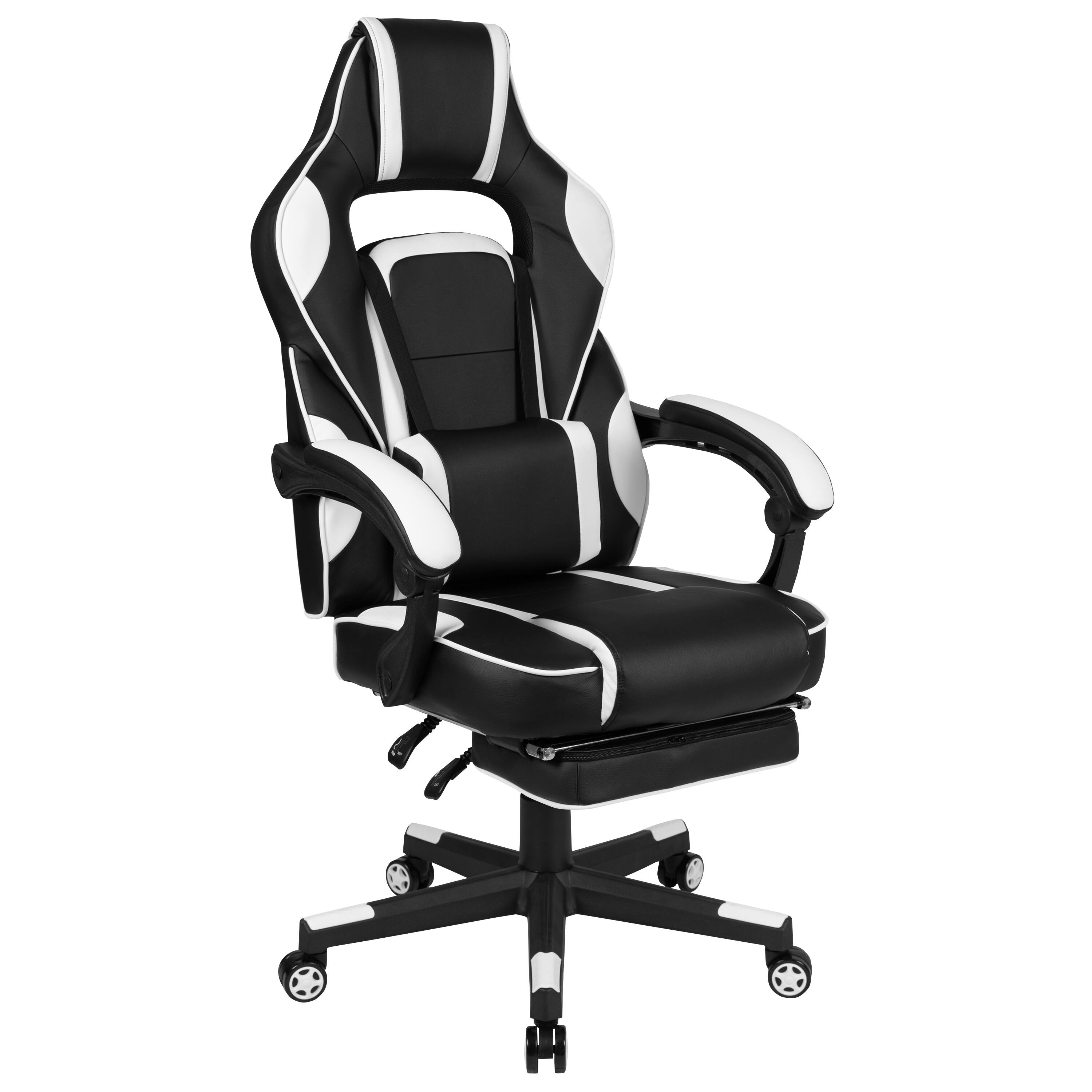 Alt View 10. Emma + Oliver - Gaming Desk Set - Cup/Headset Holder/Reclining & Footrest - White.