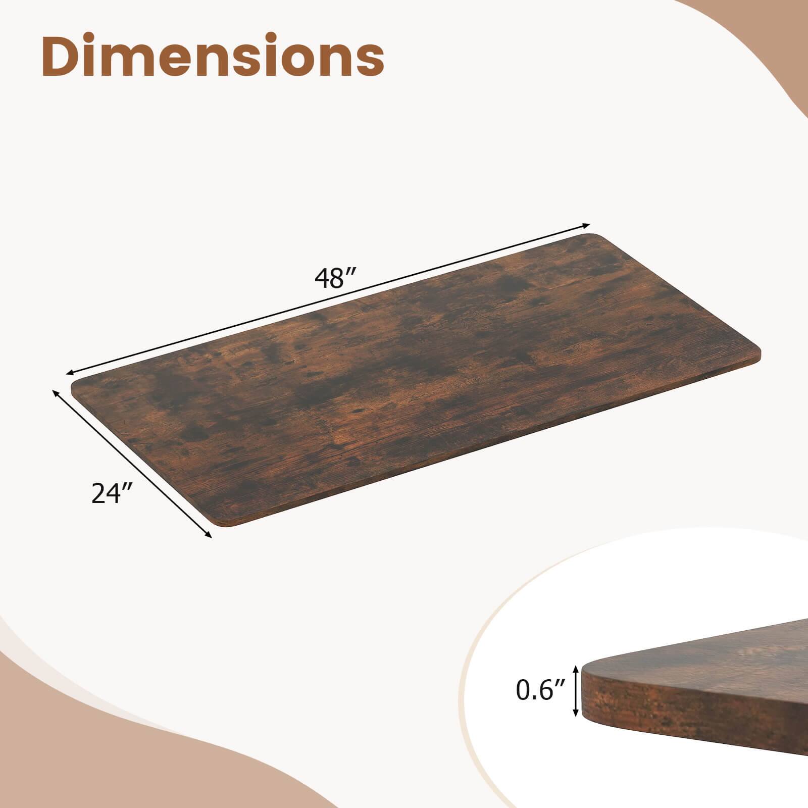 Dimensions: 48" x 24" x 0.6"