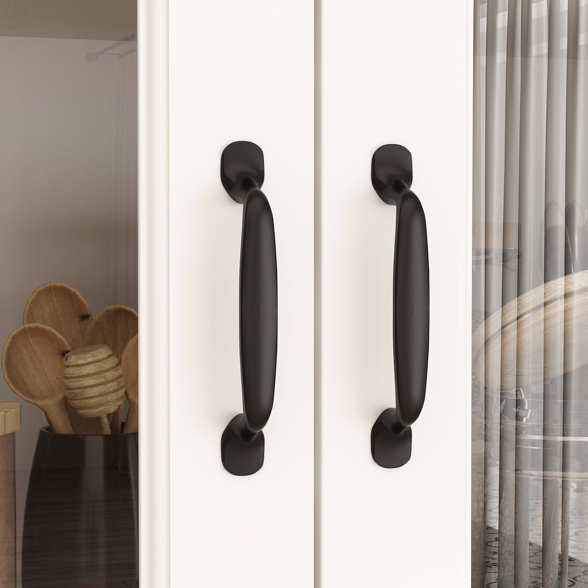 Alt View 5. FUFU & GAGA - FUFU&GAGA Glass - Door Kitchen Pantry: Multi - Drawer Organizer with Adjustable Shelves for Dining Room - White.