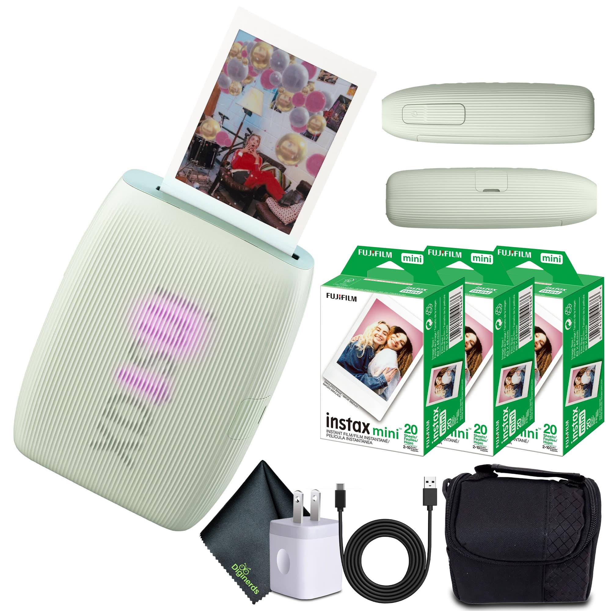 Fujifilm - INSTAX MINI LINK 3 Smartphone Printer + 60 Instant Film - Sage Green